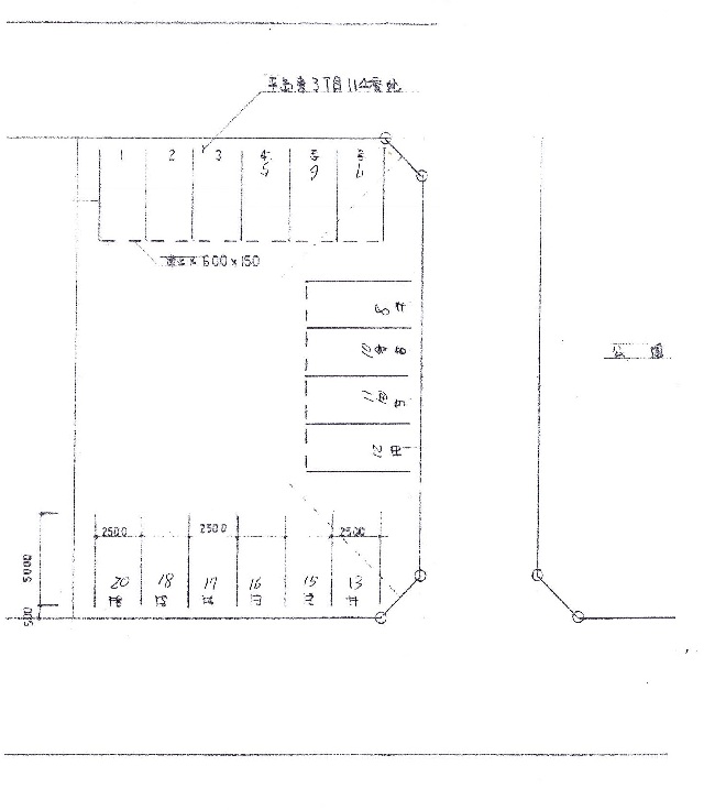 服部第３平島駐車場配置図